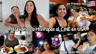 Primera Vez de mis Papas en un Cine en USA + Pues Asi quieren Ellos‍️Barbecue y Cohetes