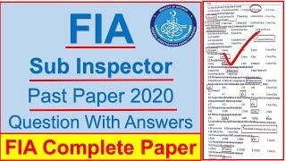 FIA Sub Inspector MCQs, FIA SI OTS Past Papers, FIA Test Preparation, FIA Jobs 2021,
