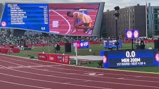 Men’s 200m 2024 U.S. Olympic Trials Round 1 Heat 4, Erriyon Knighton, Christian Coleman