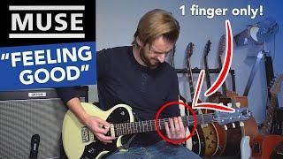 MUSE "Feeling Good" Guitar Lesson Tutorial // DROP D - 1 finger only!