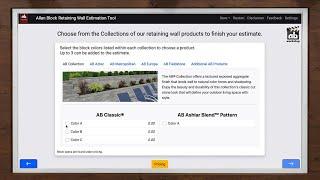 Choose your Allan Block Retaining Wall Product for the AB Estimating Tool