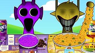 Incredibox Sprunki - Durple VS Simon Convenience Store PURPLE YELLOW MUKBANG | Animation | ASMR