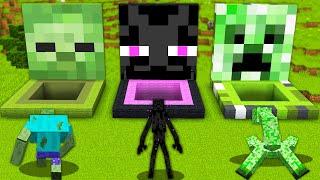 Minecraft MUTANT ZOMBIE ENDERMAN CREEPER SECRET TUNNELS How to Play