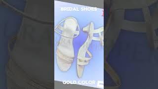 Gold Color Bridal Shoes  #shoes #bridalshoes