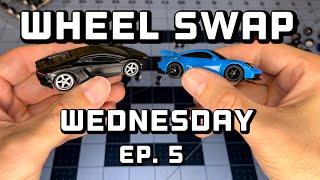 Hot Wheels Wheel Swap Wednesday Episode #5! How to wheel swap without drilling! Lamborghini,Porsche!