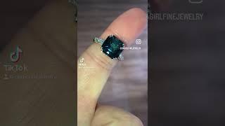 Asscher Cut Tourmaline & Baguette Diamond 18k Ring