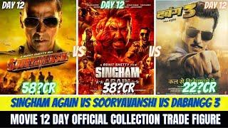 Singham again vs sooryavanshi vs Dabangg 3 movie 12 day official collection #boxofficecollection