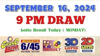 Lotto Result Today 9pm draw September 16, 2024 6/55 6/45 4D Swertres Ez2 PCSO