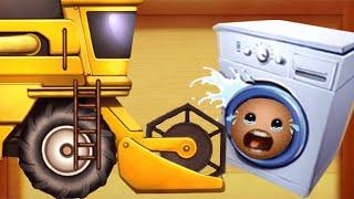 The Buddy in Washing Machine vs Harvester Machine | Kick The Buddy