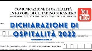 Dichiarazione di ospitalità 2022