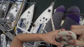 Bowline knot on the mast top