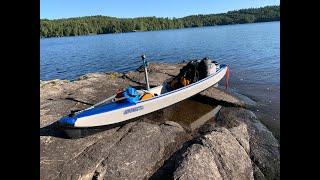 Saranac Lake Island Camping in Sea Eagle Razorlite 393RL... Chilly, Wet & Windy!