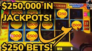 OVER $250,000 ON LIGHTNING LINK $250 BETS! PART 1