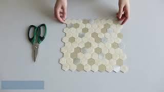 Hexagon Peel and Stick Backsplash for Kitchen Wall Panel Adhesive Backsplash