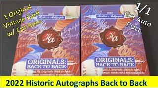 1/1 CUT AUTO PULL!!! 2022 Historic Autographs Originals Back to Back