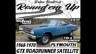 OH NO YOU DIDNT FOR SALE 1968 1970 PLYMOUTH GTX ROAD RUNNER SATELLITE OVER 40+ CLASSICS 13k & UNDER