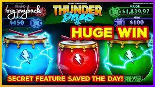 Secret Feature → HUGE WIN on Thunder Drums Mayan Mask Slots!