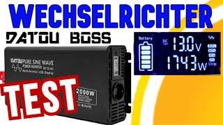 DATOU BOSS 12V-230V 2000W 4000W Inverter Wechselrichter Test Wohnmobil, Solaranlage, Balkonkraftwerk