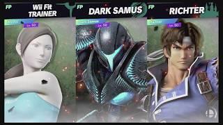 Super Smash Bros Ultimate Amiibo Fights  – Request #13275 Wii Fit vs Dark Samus vs Richter