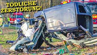 MASSIVE ZERSTÖRUNG ENDET TÖDLICH - [TRANSPORTER VON LEITPLANKE AUFGESPIEßT] - FEUERWEHR | BERGUNG