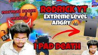 RODRICK YT EXTREMELY ANGRY  THROWING IPAD IN LIVE   see end #madanop#madan#bgmi#angry#rodrickyt