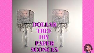 DOLLAR TREE DIY GLAM CRYSTAL WALL SCONCES | VELLUM PAPER | PAPERY DECOR | CANDLE HOLDER