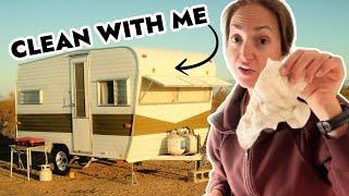 DEEP CLEANING my off grid camper (after a long trip) *so satisfying*
