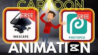 Characters & Sceneries from Vectors for Cartoon Animation: Guide for PhotoPea and Inkscape