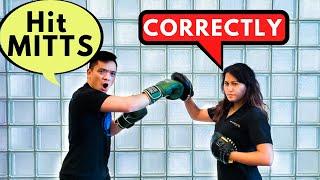 Boxing MITTS DRILLS Beginners | How to HIT MITTS | How to HOLD MITTS