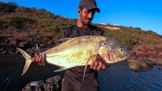 My first massive Travelly off the rocks #fishingingoa #gtfishing #goa