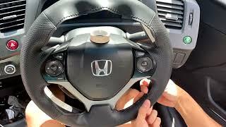 DIY steering wheel cover honda civic 2014. plastic wheel to leather one