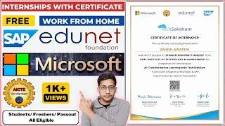 Microsoft SAP Online Internship with Certificate 2024 Phase 3 | Work From Home | No exam No fees