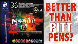New NO BLEED Markers! [Staedtler Pigment Brush Pens Review]
