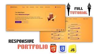 How to Create a Responsive Portfolio website design using html css JavaScript Beginners to Advanced