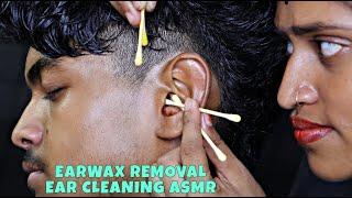 Ear Cleaning & Earwax Removal by Barber Girl Pakhi | Ear Massage with Oil | Neck Cracking | ASMR