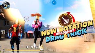 New Rotation Drag Headshot Trick Only Red Number  | Rotation Drag Trick In Free Fire !!