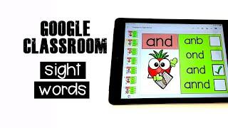 Google Classroom Activities Kindergarten | Sight Word Games | Word work activities | Strawberry