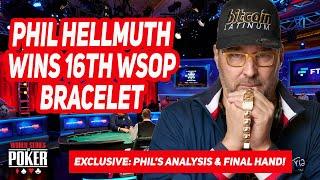 Phil Hellmuth Wins 16th WSOP Gold Bracelet