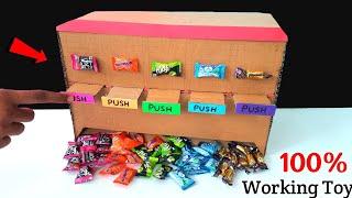 How to Make Chocolate Vending machine From Cardboard | Cardboard candy dispenser