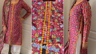 Latest new front open kurti with sides design idea for summer