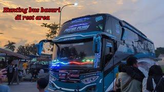 Hunting bus di rest area saat trip anyer