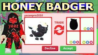 HUGE WIN  I TRADED *NEW* HONEY BADGER  IN THE NEW ADOPT ME UPDATE! ROBLOX