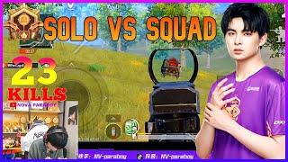NOVA PARABOY- Solo vs Squad‍ In Ace Lobby Rush Gameplay | 23-Kills PUBG Mobile #novaparaboy