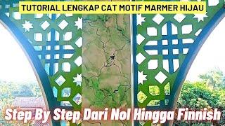 Cat Motif Marmer Hijau, Mudah Ditiru Untuk Pemula. @mjgchannel9091