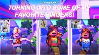 Turning into my FAVORITE SINGERS!| Roblox Trend 2021 | Piinkblinks