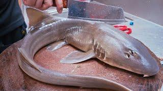 Amazing Shark Cutting Skills, Shark Recipe Preparation and Cooking/驚人的鯊魚料理, 炭烤海膽, 鯊魚酸辣鍋 - Seafood