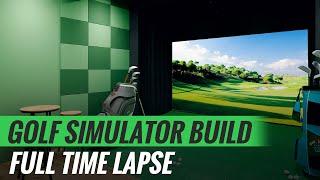 Golf Simulator Build - Time Lapse Video - Skytrak  Synlawn - Fabric Walls - Floating Floor