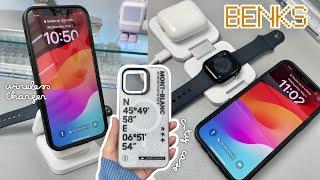 BENKS Juicepod 3in1 Wireless Charger + iPhone 15 ProMax City Case | Unboxing & Testing ︎ Emmy Lou