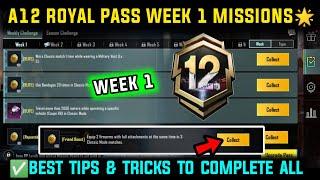 A12 WEEK 1 MISSION  PUBG WEEK 1 MISSION EXPLAINED A12 ROYAL PASS WEEK 1 MISSION C8S23 RP MISSIONS