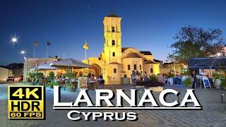 Larnaca , Cyprus in 4K 60fps HDR ( UHD ) Dolby Atmos  The best places   evening walking tour
